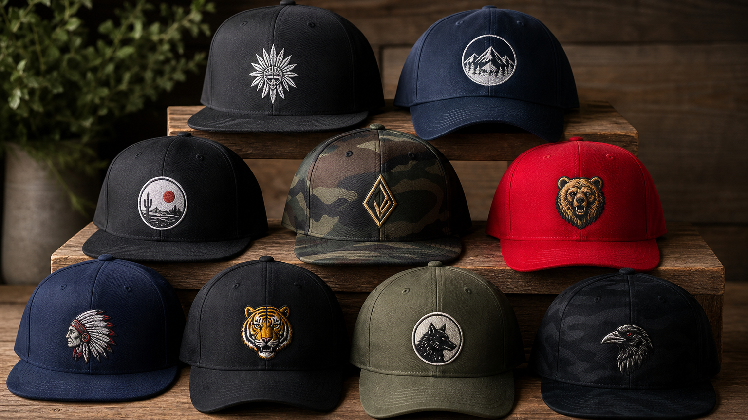 Custom embroidered snapback hats and beanies