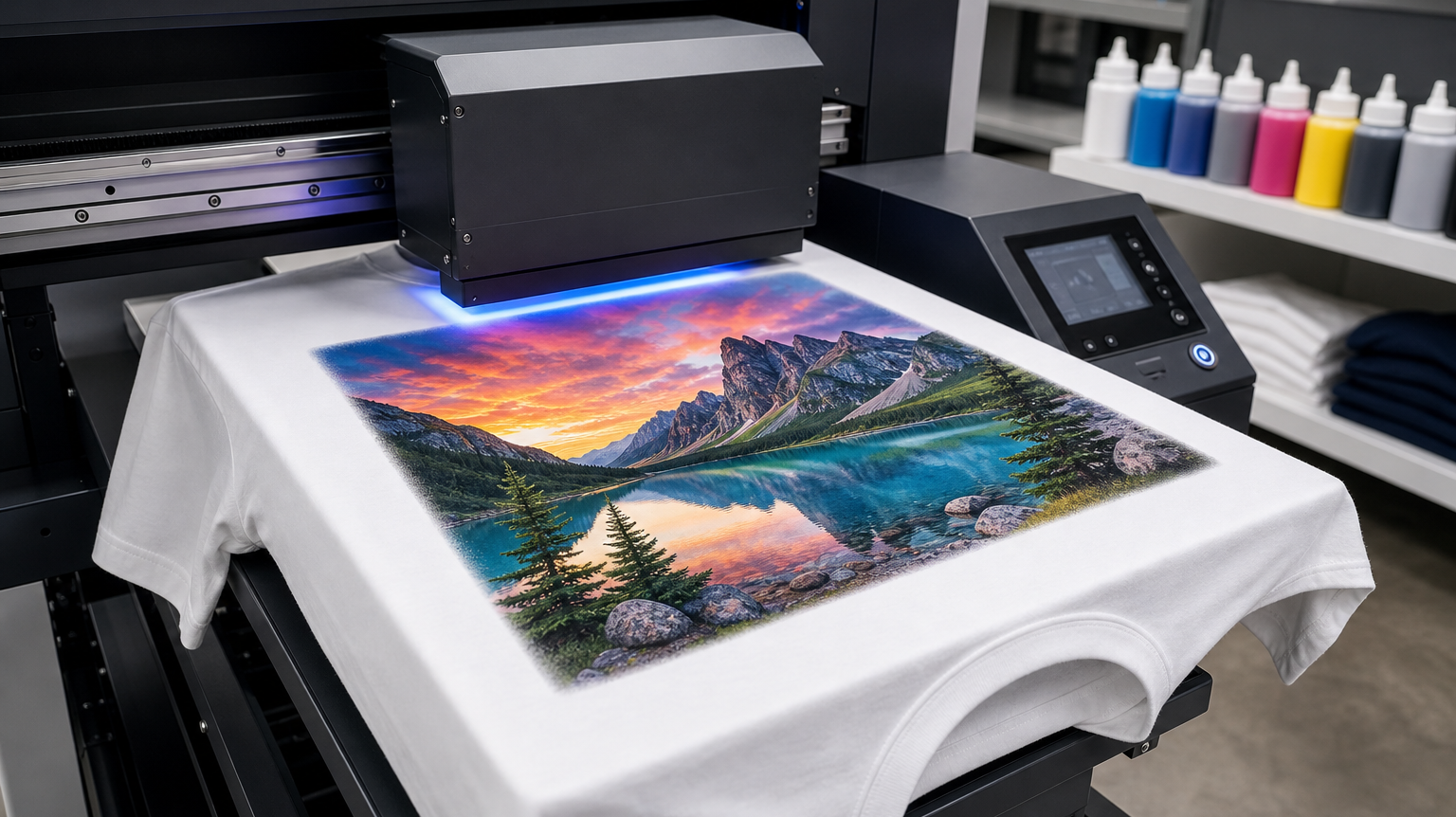 DTG printing full-color designs on apparel