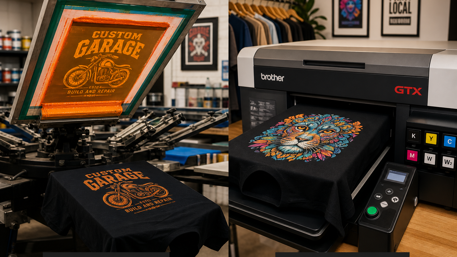 Screen Printing vs DTG: Which Is Right for Your Custom Apparel?