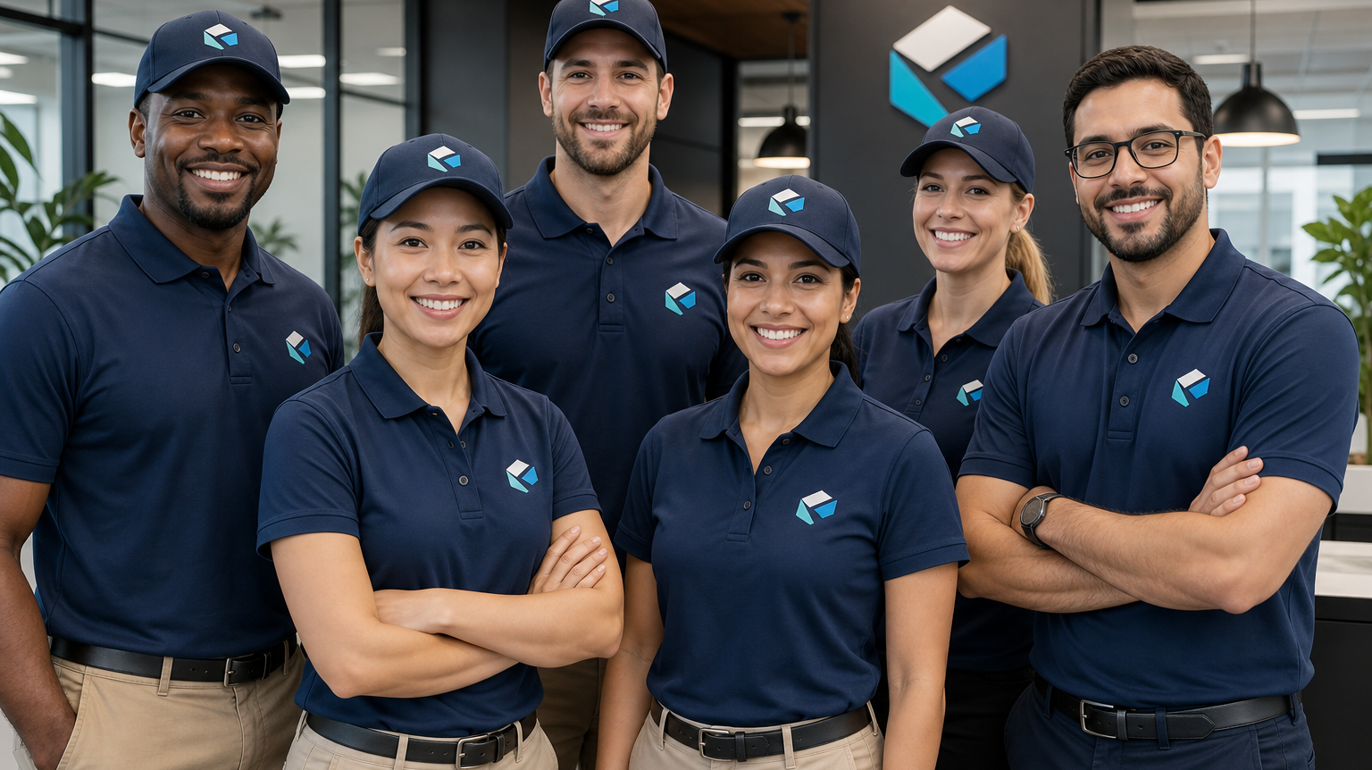 Custom team uniforms with embroidered logos