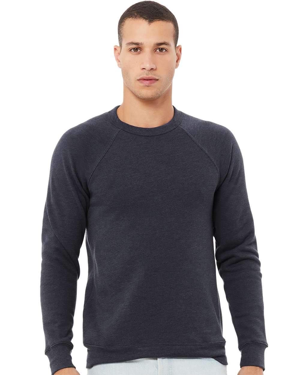 Custom DTF Printed Crewnecks, Heather Navy
