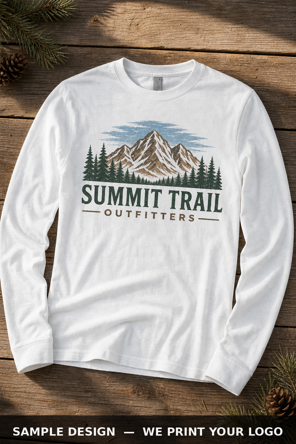 Custom Screen Printed Long Sleeve, Bella+Canvas 3501, view 2 by The Printing Needle, Garden Grove CA