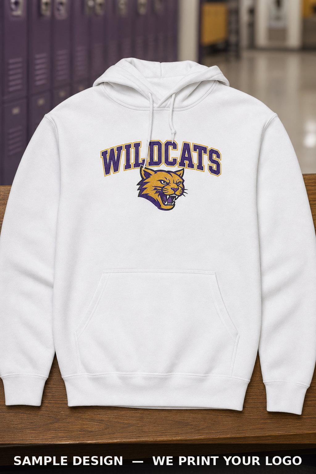 Custom Screen Printed Hoodie, Bella+Canvas 3719, view 2 by The Printing Needle, Garden Grove CA