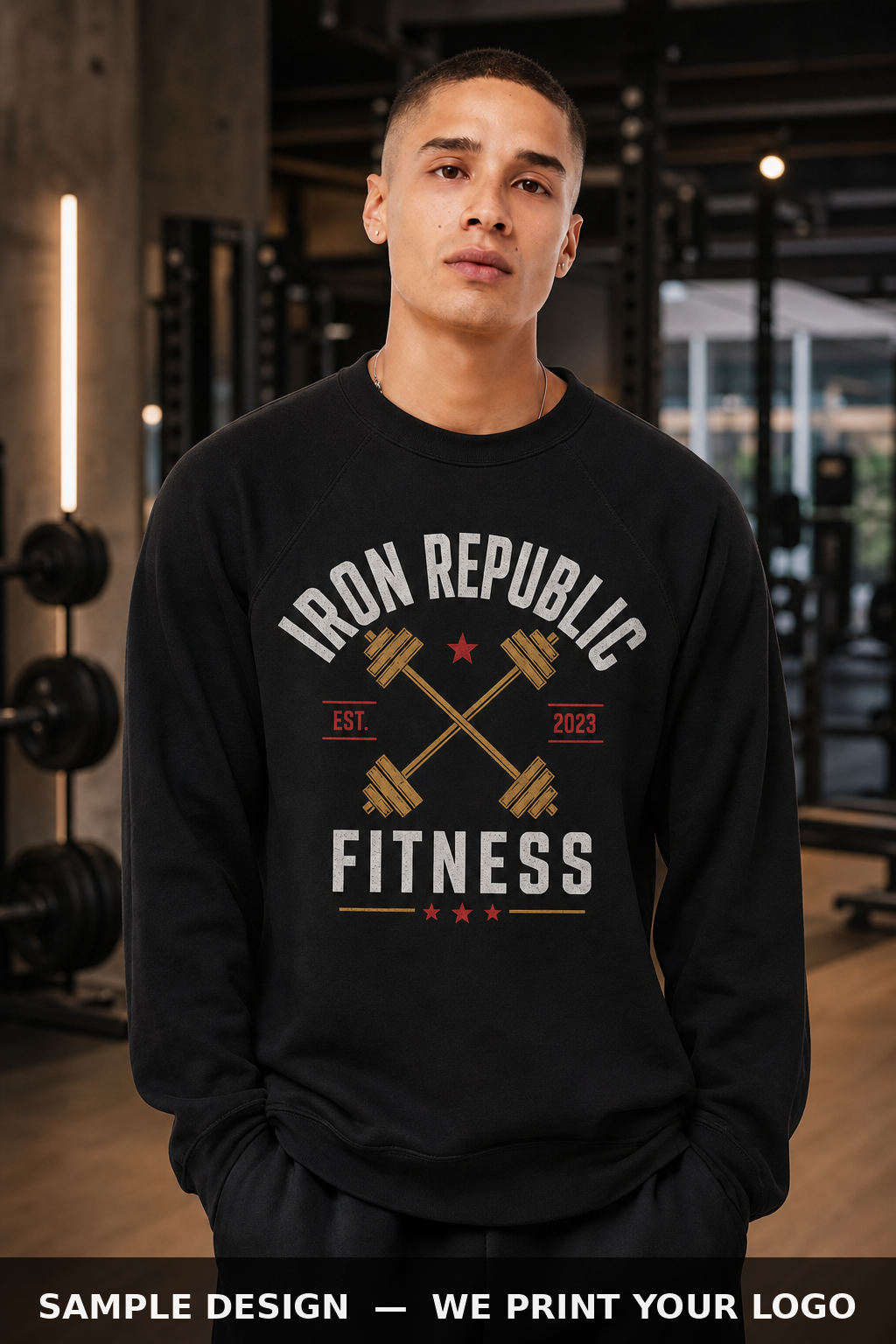 Custom Screen Printed Crewneck, Bella+Canvas 3901 by The Printing Needle, Garden Grove CA