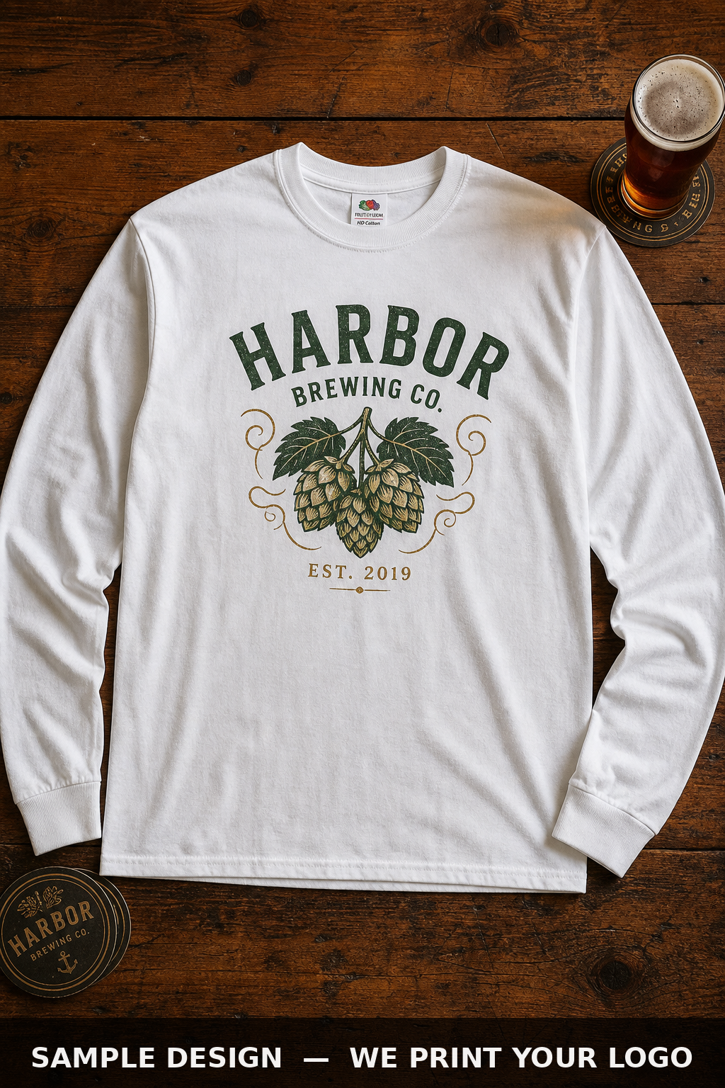 Custom Screen Printed Long Sleeve, Smart Blanks S1401, view 2 by The Printing Needle, Garden Grove CA