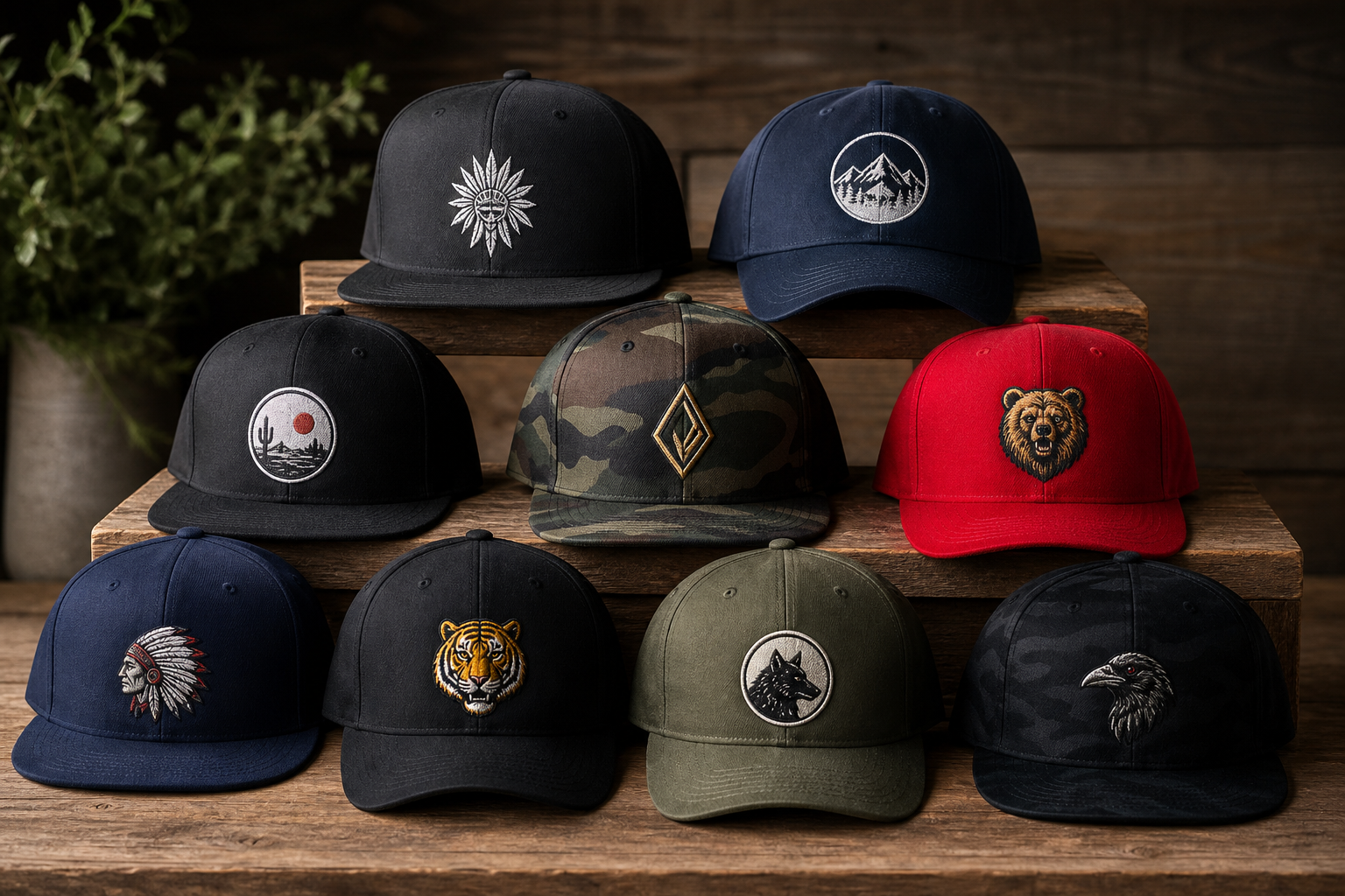 Custom embroidered snapback hats and beanies