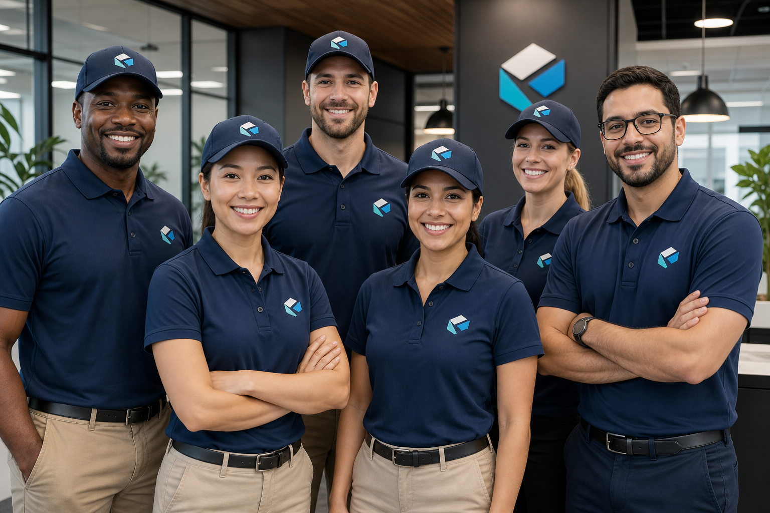 Custom team uniforms with embroidered logos