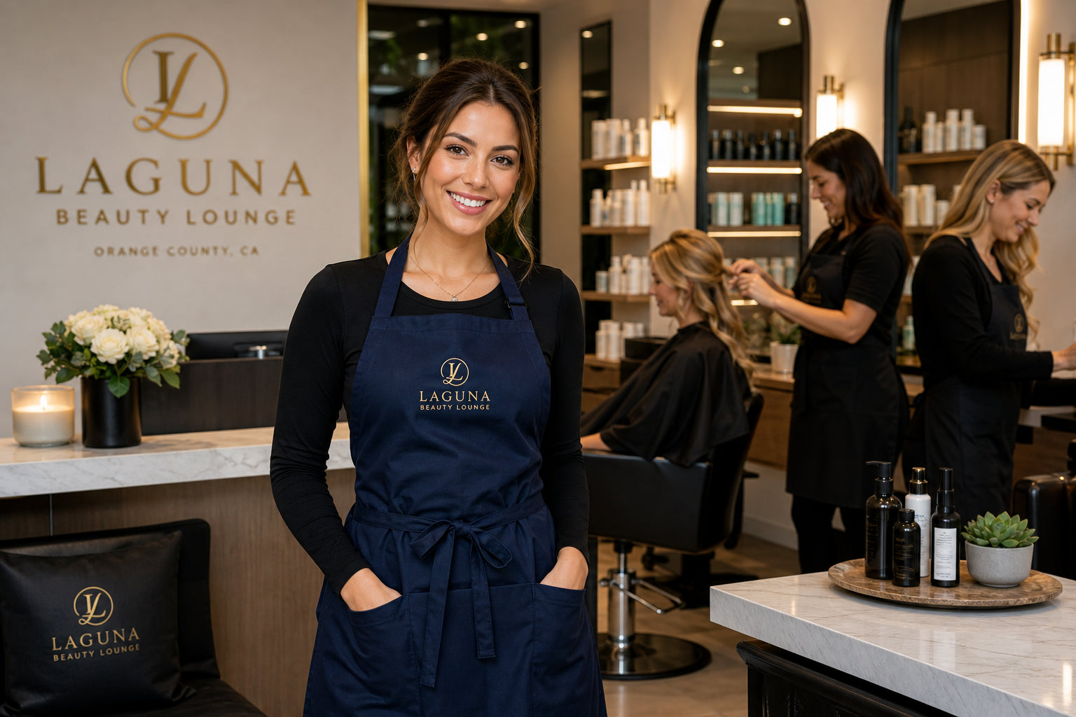 Salon & Spa Branded Apparel: Aprons, Tunics & Embroidered Uniforms in Orange County