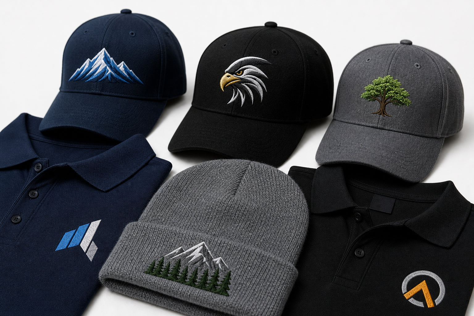 Custom Embroidered Hats Beanies Polos - The Printing Needle