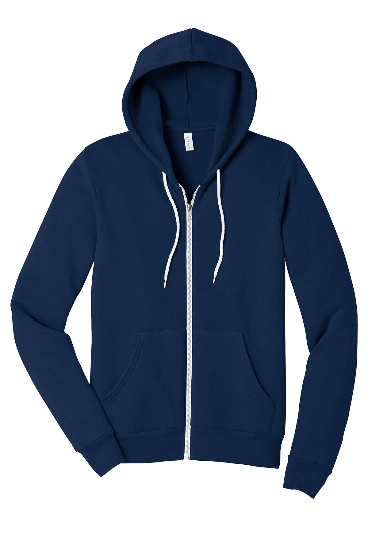 Custom DTG Printed Zip Hoodies, Bella+Canvas 3739, Navy