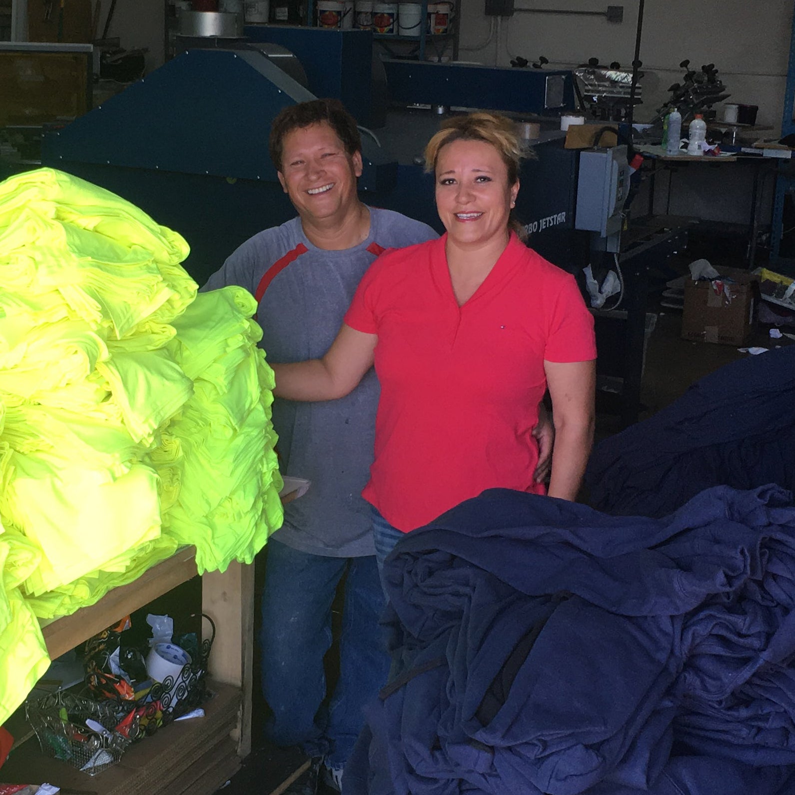 Daniel Sr. and Leticia standing in Printing Company