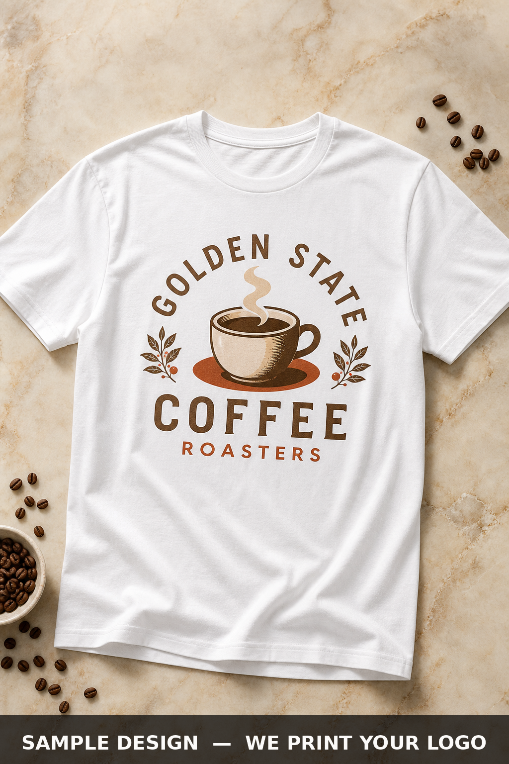 Custom DTG Printed Tees, Bella+Canvas 3001, printed sample