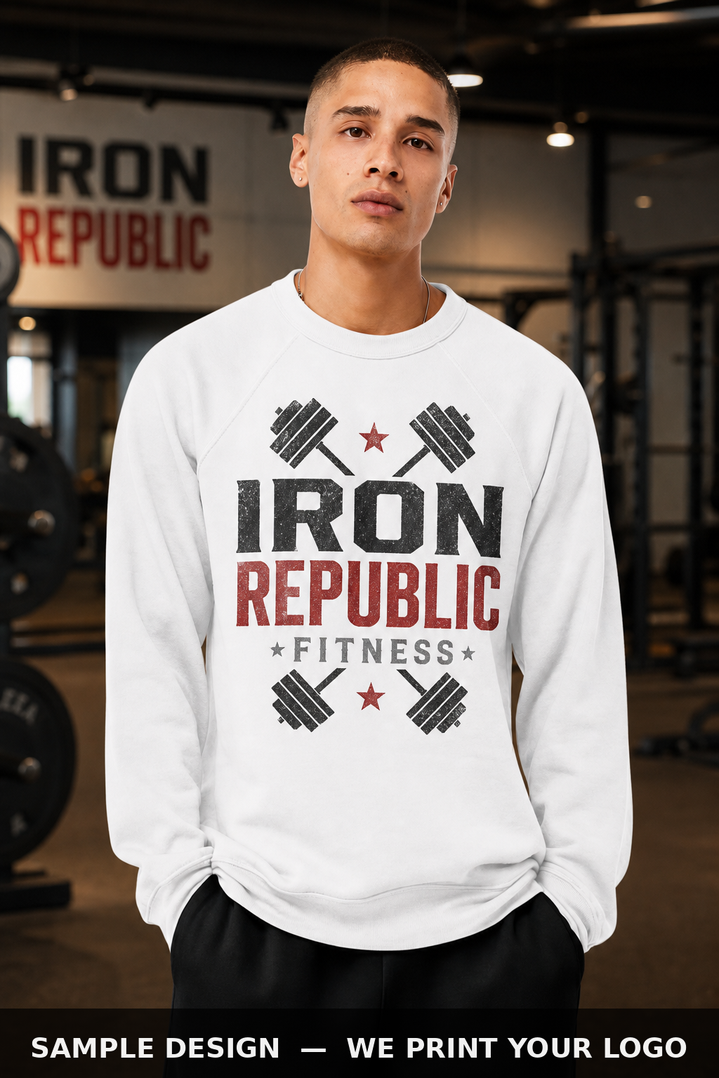 Custom DTG Printed Crewnecks, Bella+Canvas 3901, printed sample