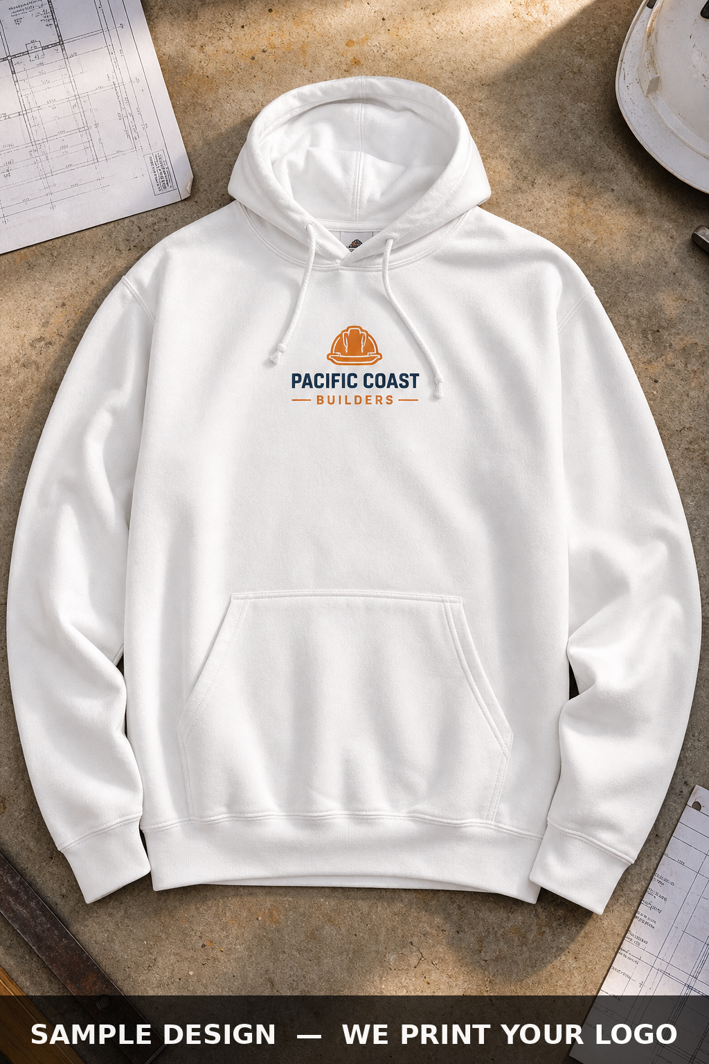 Custom DTG Printed Hoodies, Smart Blanks S101, printed sample