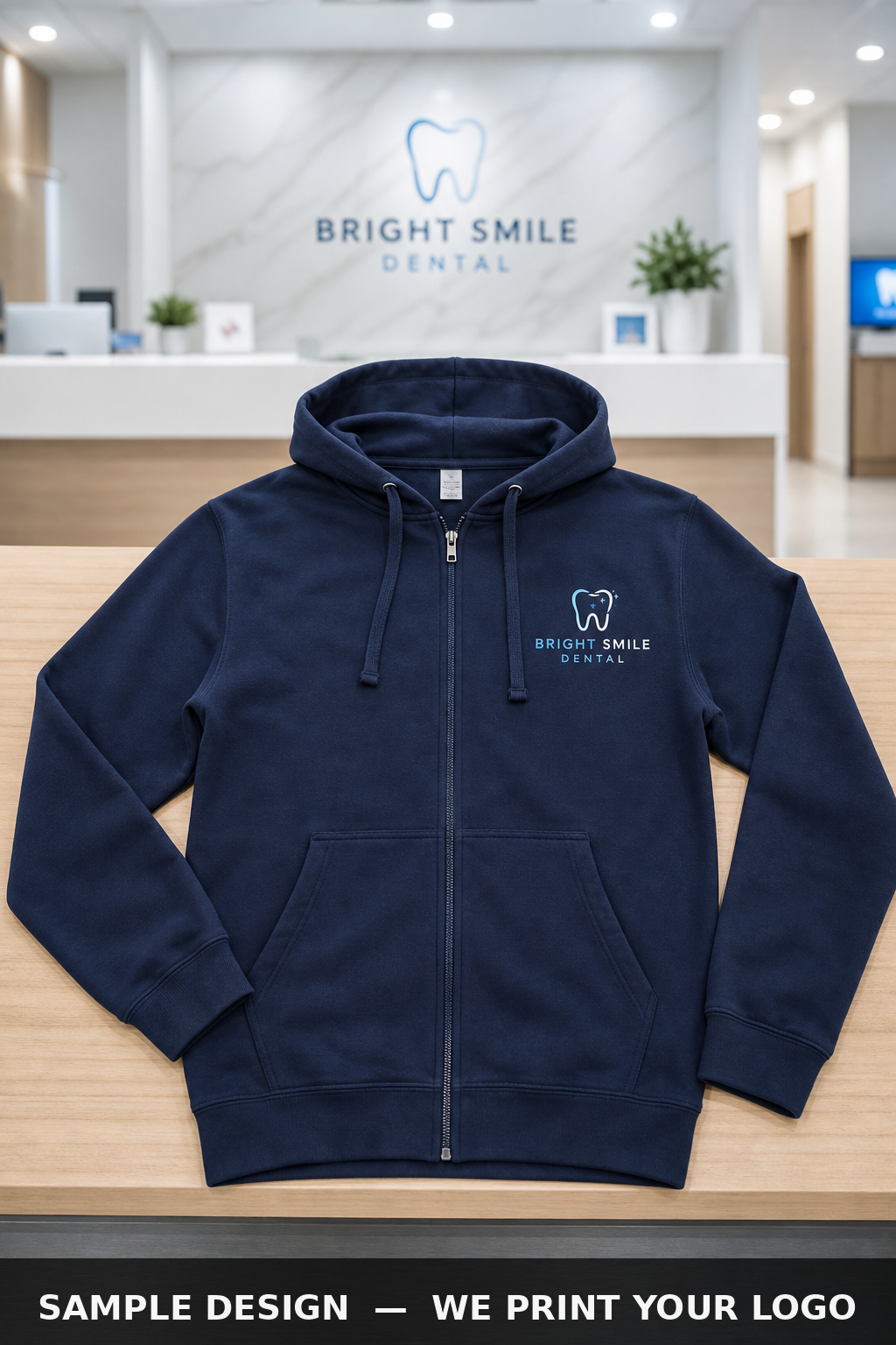 Custom DTG Printed Zip Hoodies, Smart Blanks S102, printed sample