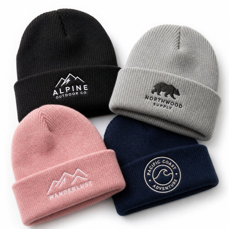 24 Custom Embroidered Beanies